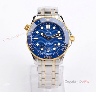 (VS Factory) Omega Seamaster Diver 300m Blue Dial Gold And Silver Watch Best Replica